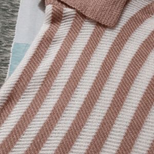 Poncho In White And Peach Color