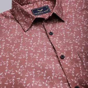 Printed Slim Fit Cotton Blend Formal Shirt