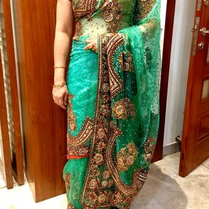 🥻 Women Partywear Saree with Blouse 🥻