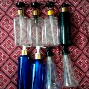 Set Of 8 Push And Dispense Bottles Upcycled