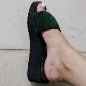 olive green slippers