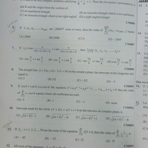 Allen Complex Number Sheet