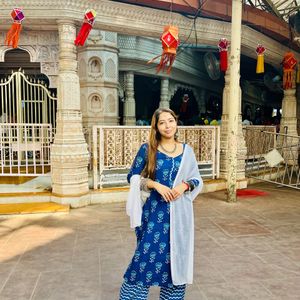 Blue Kurta With Bottom