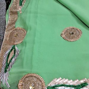 Work Saree With Out Blouse  Piece