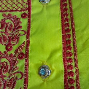 Punjabi With White Pant.. Embroidery Work