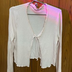 Cropped Tie Front Knot Top