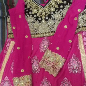 Heavy Kurta Pink And Black