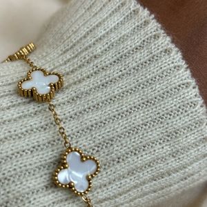 White Clover Bracelet Anti Tarnish