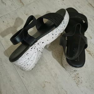 Black Wedges Sandals