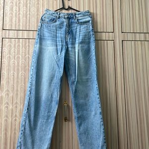 Light Blue High Waisted Wide Leg  Jeans