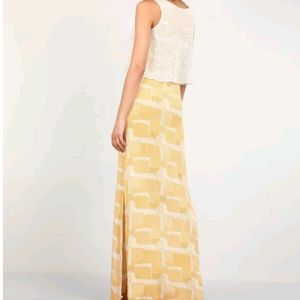 AND Women Maxi White Yellow Dress