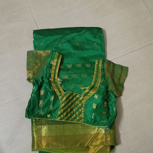 Green Saree With Blouse