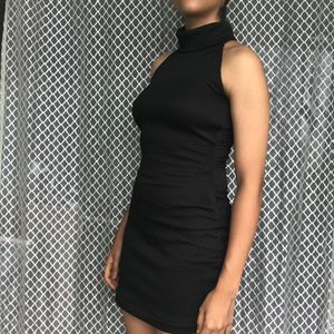 Mini Black Ribbed Dress