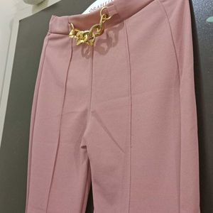 Regular Fit Women Peach Colour Trouser