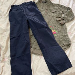 Cotton Pants N Embroidered Shirt