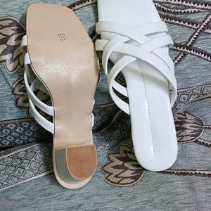 White Criss-cross Wedges Heels Sandles Every Size