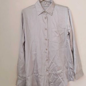 Grey Satin Shirt.