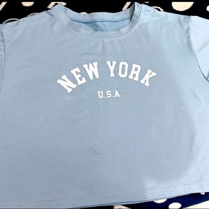 Women Skyblue Pullover Tshirt