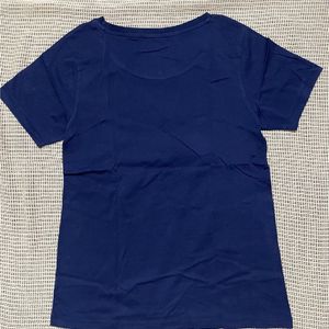 Navy Blue Rubber Print Tshirt