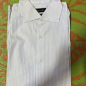 White Shirt With Blue Strips