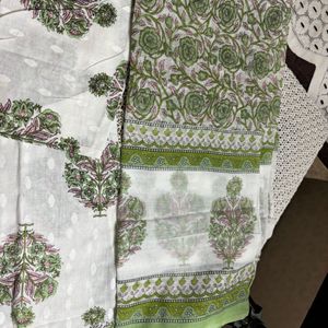 Pure Cotton Kurta Pant Dupatta Set