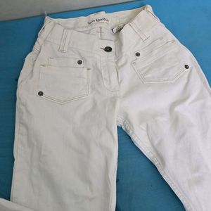 White Bootcut Denim Jeans