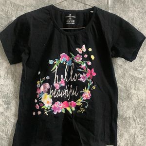 Black Tshirt For Girls (8-10yrs)