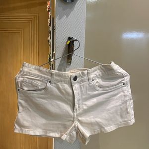 white denim shorts