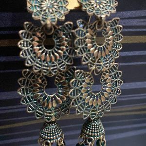 Earrings (Colour - Dark Green)