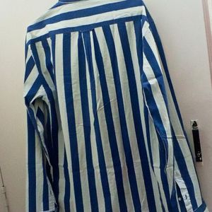 U.S. Pollo  Blue And White Striped Men Shirt