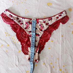 Designer Red And White Panty