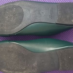 Olive Green Bata Ballerinas