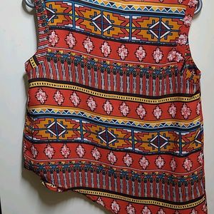 Tribal Print Sleeveless Top