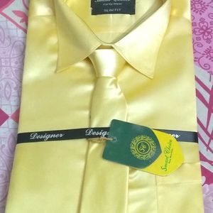 Yellow Party Wear Shirt Unpacked Brand New