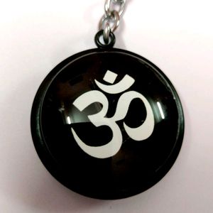 New Black Glass OM Keychain