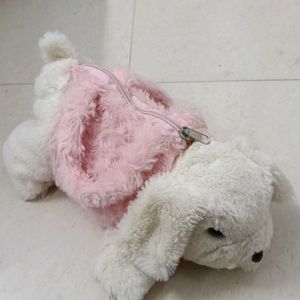 Cute Pink And White Color Doggy Style Bag.