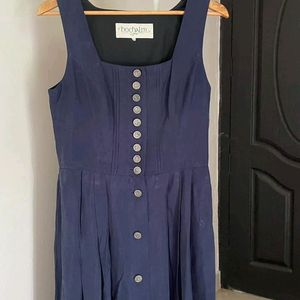 Long Navy Blue Buttondown Gown