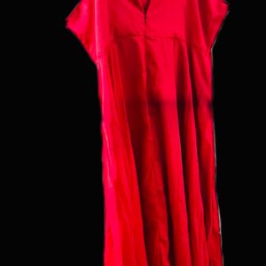 Red Silk (XL) Maxi Dress.