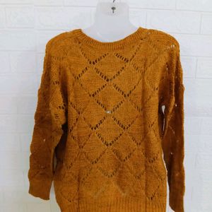 Mustard Crochet Sweater