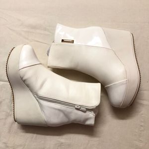 White-Off-White Heeled Boots