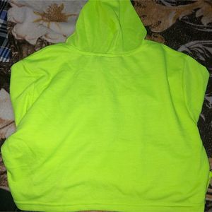 Neon Green Crop Hoodie