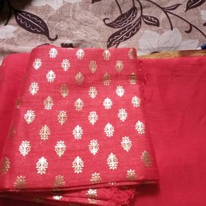 Combo Of New Saree With Unstitched And Stitched