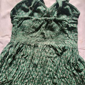 Green Boho print Padded sleeveless dress 🌿☘️