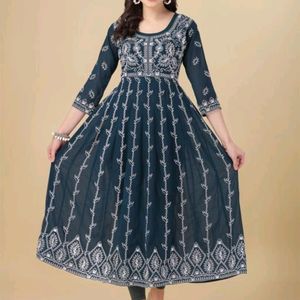 Beautiful Full Embroidered Anarkali Kurti