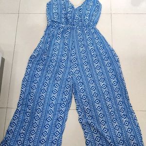 Blue Jumpsuit With Belt