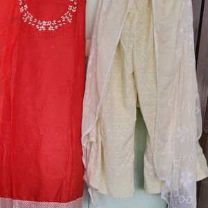 Stitched Pant & Dupatta With Kurthi Is Unsti