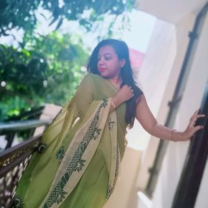 Green Georgette Saree