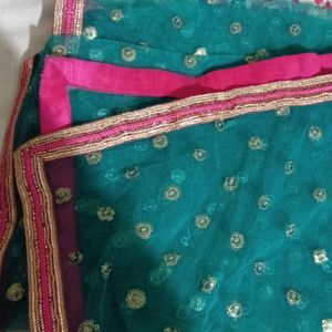 Embroidery Blue Duppata