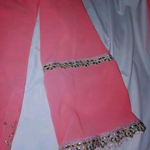 Pink Heavy Embroidered Sharara Suit