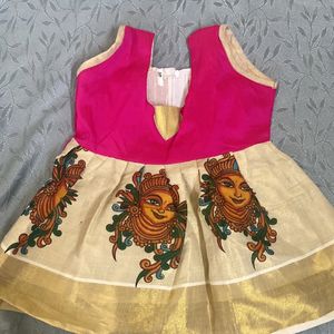 Beautiful Onam Spcl Frock For Kids